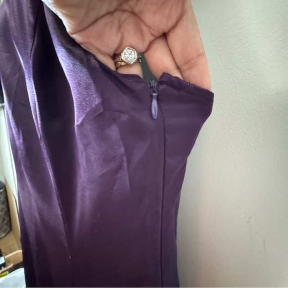 Newport News Rich Plum Maxi Haltered Lace Dress SZ 8 - Picture 4 of 12